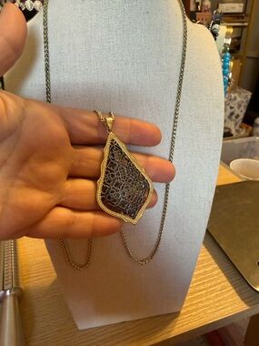 Kendra Scott Gold-Tone Chain Necklace with Filigree Drop